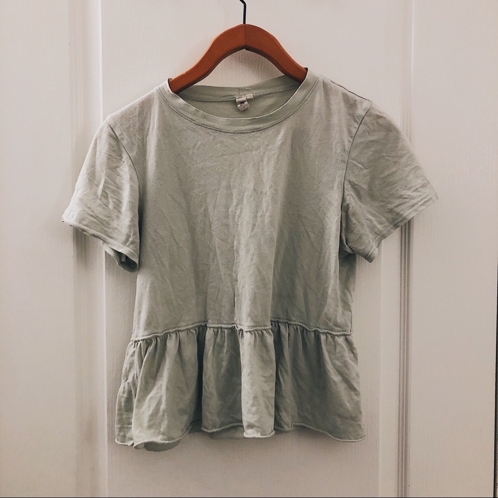 Sage green peplum tank!